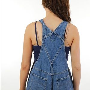 Oversized denim overalls